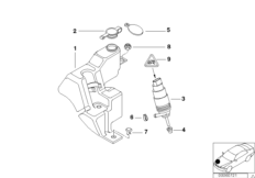 Zbiornik spryskiwaczy szyb (intens.) (61_0949) dla BMW 5' E39 525tds Tou ECE