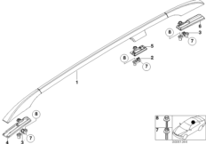 Listwa dachowa ozdobna/Reling dachowy (51_4141) dla BMW X5 E53 X5 4.6is SAV USA