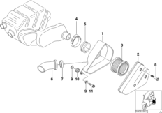 Tłumik szmerów ssania/wkład filtra (13_0881) dla BMW C1 (0191) ECE