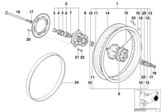Tylne koło (36_0175) dla BMW F 650 ST 97 (0163,0168) ECE