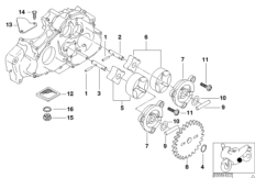 Pompa olejowa-elementy pojedyncze (11_2934) dla BMW G 650 GS Sertão (0136, 0146) USA