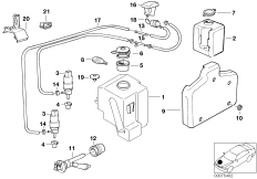 Elem. poj. instalacji spryskiwacza szyb (61_1423) dla BMW 5' E34 540i Lim USA
