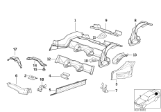 Elementy podłogi, tylne (41_0943) dla BMW 3' E36 323i Cou ECE