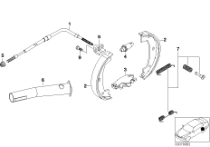 Hamulec postojowy/Szczęka hamulcowa (34_1119) dla BMW 3' E46 M3 Cou USA