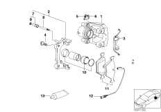 Hamulec tył-okładzina-czujnik (34_1124) dla BMW 5' E39 530i Lim MYS