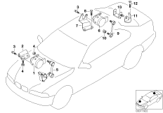 Czujnik regulacji zasięgu świateł (33_1087) dla BMW 3' E46 M3 Cou USA