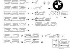 Emblematy / Ciągi napisów (51_2261) dla BMW 5' E39 530i Tou ECE