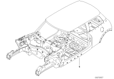 Szkielet karoserii (41_1358) dla MINI R53 Cooper S 3-drzwiowy USA