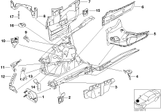 Konstrukcja przednia, uchwyt prawy (41_1092) dla BMW 3' E46 320d Lim ECE