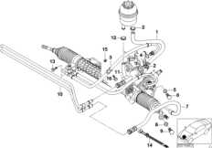 Hydr. układ kier./przewody oleju (32_0958) dla BMW 3' E46 328i Lim USA