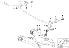Stabilizator tylny (33_0526) dla BMW 5' E39 530d Tou ECE