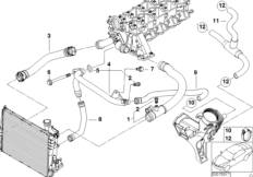 Prowadzenie węży wody ukł. chłodn. (11_3027) dla BMW 3' E46 318d Tou ECE