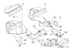 Kolektor wydechowy z katalizatorem (11_2979) dla BMW 3' E46 320Ci Cou ECE