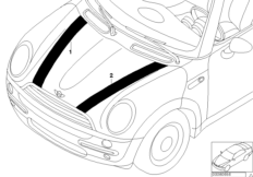 Doposażenie - paski ozdobne (03_1579) dla MINI Cabrio R52 One Cabrio ECE