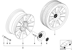 BMW LA wheel, star spoke 83 (36_0476) dla BMW 5' E39 525tds Tou ECE