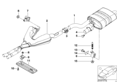 Tłumik środkowy i tylny (18_0441) dla BMW 5' E39 525i Tou USA