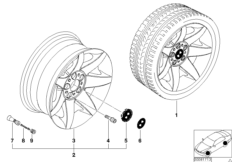 BMW LA wheel, star spoke 81 (36_0477) dla BMW 5' E39 530i Tou ECE