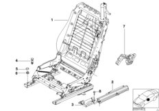 Fotel przed., rama fotela/oparcia (52_2687) dla BMW 3' E46 325Ci Cab USA