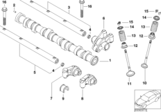 Sterowanie zaworów-wałek rozrządu/Smar. (11_3096) dla MINI Cabrio R52 One Cabrio ECE