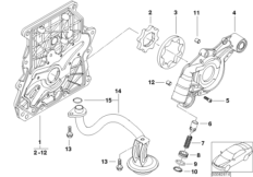 Dopływ oleju/pompa olejowa z napędem (11_3097) dla MINI Cabrio R52 Cooper S Cabrio USA