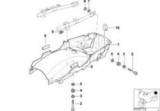 Tylna część, dolna (46_0251) dla BMW R 1100 RS 93 (0411,0416) USA