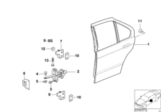 Tylne drzwi - zawias/hamulec drzwi (41_0812) dla BMW 3' E36 M3 3.2 Lim USA