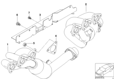 Kolektor wydechowy z katalizatorem (11_3015) dla BMW 3' E46 M3 Cab USA