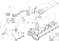 Tłumik szmerów ssania/wkład filtra (13_0799) dla BMW 5' E39 530d Tou ECE