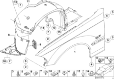 Ścianka boczna przednia (41_1098) dla BMW 3' E46 316Ci Cou ECE