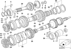 S5D...Z drive shaft/output shaft 4-wheel (23_0892) dla BMW X5 E53 X5 3.0i SAV USA