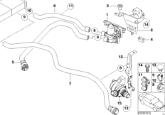 Zawór pompy węży wodnych IHKA podstawa (64_1115) dla BMW X5 E53 X5 3.0i SAV USA