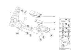 Płyta podnóżka/Podnóżek przedni (46_0702) dla BMW R 1150 RS 01 (0447,0498) USA