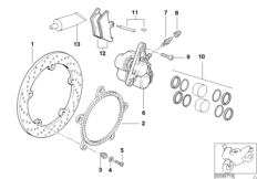 Hamulec przedniego koła-koło odlewane (34_0696) dla BMW K 1200 RS 97 (0544,0554) ECE