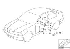 Mechanizm szyby drzwi przednich (51_2082) dla BMW 3' E36 318is Cou USA