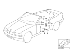 Mechanizm szyby drzwi przednich (51_2120) dla BMW 3' E36 323i Cab ECE