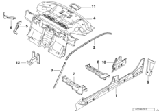 Szkielet boczny/ścianka działowa (41_0007) dla BMW 5' E39 520i Lim ECE
