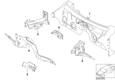 Ścianka przednia, poj. części (41_1404) dla BMW 7' E66 730Ld Lim ECE