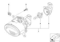 Lampa przeciwmgłowa (63_0630) dla MINI R53 Cooper S 3-drzwiowy ECE