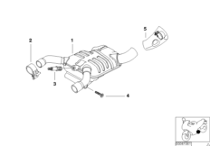 Części układu wydechowego z mocowaniem (18_0451) dla BMW R 1150 R Rockster (0308,0318) ECE