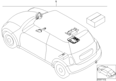Zestaw doposażenia - autoalarm (03_0979) dla MINI R53 Cooper S 3-drzwiowy ECE