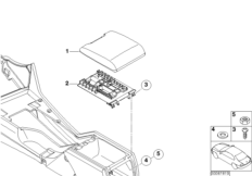 Doposażenie - podłok. przedni, przesuw. (03_1701) dla BMW 5' E39 525d Lim ECE