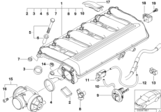 Instalacja ssąca AGR ze sterow. klapami (11_2837) dla BMW 5' E39 530d Lim ECE