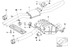 Tłumik środkowy/Końcówka tłumika (18_0459) dla BMW 3' E46 325ti Com ECE