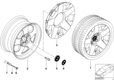 BMW LA wheel, star spoke 90 (36_0514) dla BMW 7' E65 730i Lim ECE