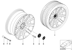 BMW LA wheel, star spoke 95 (36_0517) dla BMW 7' E65 750i Lim ECE
