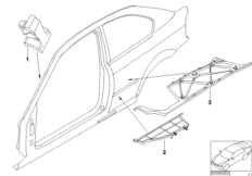 Przegrody profili pustych ramy bocznej (41_1363) dla BMW 3' E46 318ti Com ECE