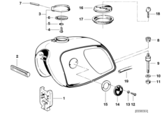 Zbiornik paliwa, elementy dod. (16_0233) dla BMW R75/6 ECE