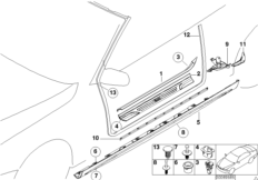 Osłona krawędzi / osłona wejścia (51_4102) dla BMW 3' E46 330Ci Cab USA
