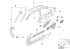 Szkielet boczny, elementy pojed. (41_0046) dla BMW 3' E36 318is Cou USA