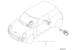 Komplet zamków (41_1418) dla MINI Cabrio R52 One Cabrio ECE